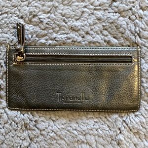 Tiganello black leather card carrier with pocket